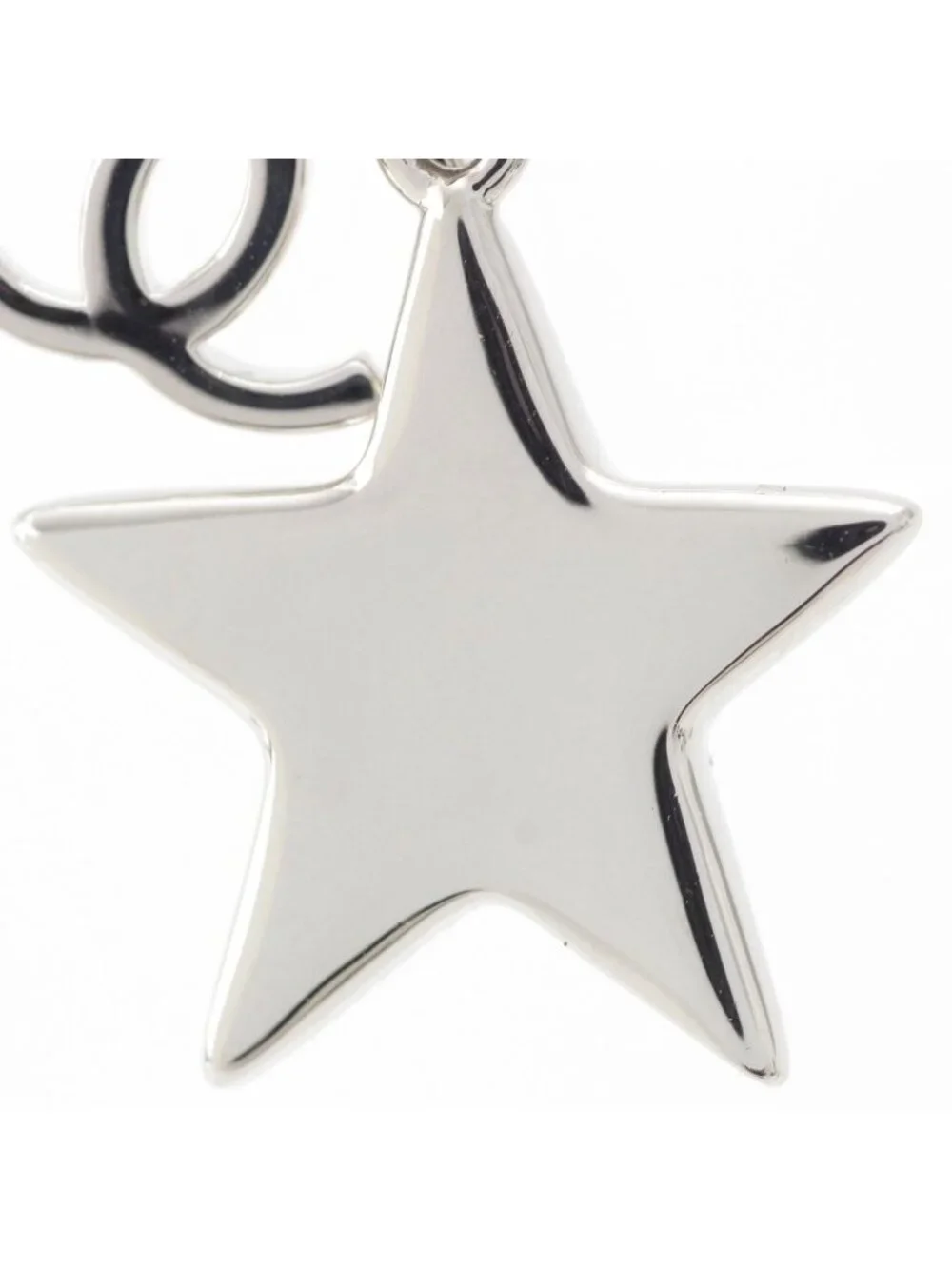 Chanel CC Logo Star Silver Necklace